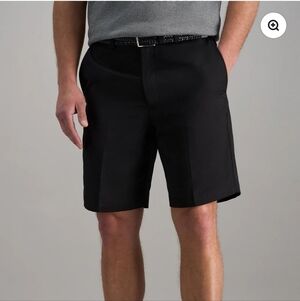 NWT Haggar Black Cool 18 Flat Front Performance Shorts ~36×9.5"